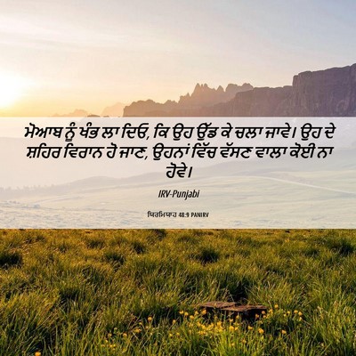 Picture 06 - ਯਿਰਮਿਯਾਹ 48:9 PANIRV - ਮੋਆਬ ਨੂੰ ਖੰਭ ਲਾ - Bible Verse Picture
