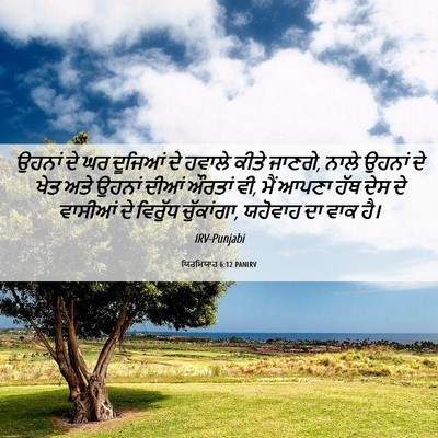Picture 06 - ਯਿਰਮਿਯਾਹ 6:12 PANIRV - ਉਹਨਾਂ ਦੇ ਘਰ ਦੂਜਿਆਂ - Bible Verse Picture