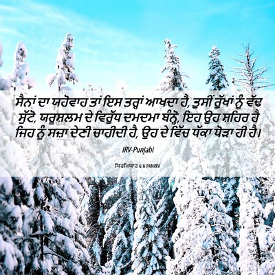 Picture 06 - ਯਿਰਮਿਯਾਹ 6:6 PANIRV - ਸੈਨਾਂ ਦਾ ਯਹੋਵਾਹ - Bible Verse Picture