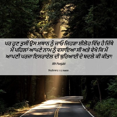 Picture 06 - ਯਿਰਮਿਯਾਹ 7:12 PANIRV - ਪਰ ਹੁਣ ਤੁਸੀਂ ਉਸ - Bible Verse Picture