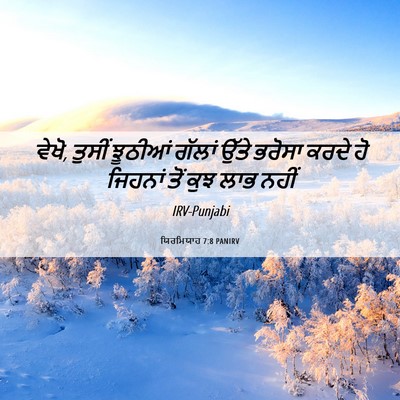 Picture 06 - ਯਿਰਮਿਯਾਹ 7:8 PANIRV - ਵੇਖੋ, ਤੁਸੀਂ ਝੂਠੀਆਂ - Bible Verse Picture