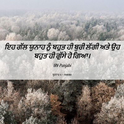 Picture 06 - ਯੂਨਾਹ 4:1 PANIRV - ਇਹ ਗੱਲ ਯੂਨਾਹ ਨੂੰ - Bible Verse Picture