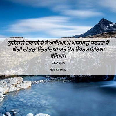 Picture 06 - ਯੂਹੰਨਾ 1:32 PANIRV - ਯੂਹੰਨਾ ਨੇ ਗਵਾਹੀ ਦੇ - Bible Verse Picture