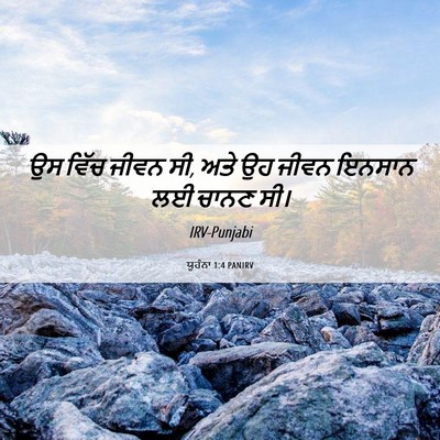 Picture 06 - ਯੂਹੰਨਾ 1:4 PANIRV - ਉਸ ਵਿੱਚ ਜੀਵਨ ਸੀ, - Bible Verse Picture