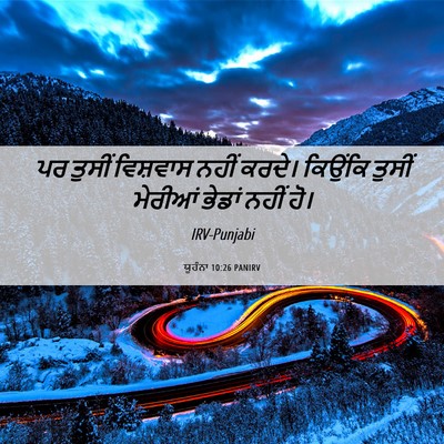 Picture 06 - ਯੂਹੰਨਾ 10:26 PANIRV - ਪਰ ਤੁਸੀਂ ਵਿਸ਼ਵਾਸ - Bible Verse Picture