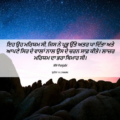 Picture 06 - ਯੂਹੰਨਾ 11:2 PANIRV - ਇਹ ਉਹ ਮਰਿਯਮ ਸੀ, ਜਿਸ - Bible Verse Picture