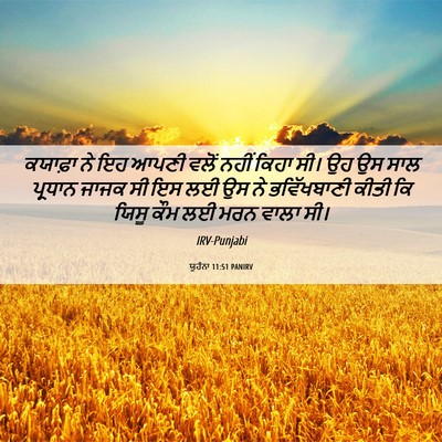 Picture 06 - ਯੂਹੰਨਾ 11:51 PANIRV - ਕਯਾਫ਼ਾ ਨੇ ਇਹ ਆਪਣੀ - Bible Verse Picture