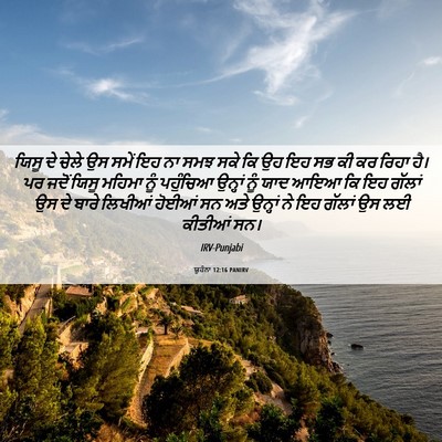 Picture 06 - ਯੂਹੰਨਾ 12:16 PANIRV - ਯਿਸੂ ਦੇ ਚੇਲੇ ਉਸ - Bible Verse Picture