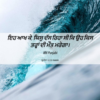 Picture 06 - ਯੂਹੰਨਾ 12:33 PANIRV - ਇਹ ਆਖ ਕੇ, ਯਿਸੂ ਦੱਸ - Bible Verse Picture