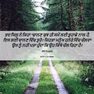 Picture 06 - ਯੂਹੰਨਾ 12:35 PANIRV - ਤਦ ਯਿਸੂ ਨੇ ਕਿਹਾ - Bible Verse Picture