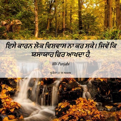 Picture 06 - ਯੂਹੰਨਾ 12:39 PANIRV - ਇਸੇ ਕਾਰਨ ਲੋਕ - Bible Verse Picture