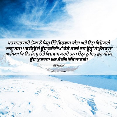 Picture 06 - ਯੂਹੰਨਾ 12:42 PANIRV - ਪਰ ਬਹੁਤ ਸਾਰੇ ਲੋਕਾਂ - Bible Verse Picture