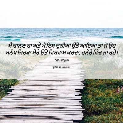 Picture 06 - ਯੂਹੰਨਾ 12:46 PANIRV - ਮੈਂ ਚਾਨਣ ਹਾਂ ਅਤੇ - Bible Verse Picture