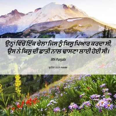 Picture 06 - ਯੂਹੰਨਾ 13:23 PANIRV - ਉਨ੍ਹਾਂ ਵਿੱਚੋਂ ਇੱਕ - Bible Verse Picture