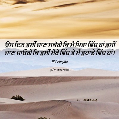 Picture 06 - ਯੂਹੰਨਾ 14:20 PANIRV - ਉਸ ਦਿਨ ਤੁਸੀਂ ਜਾਣ - Bible Verse Picture