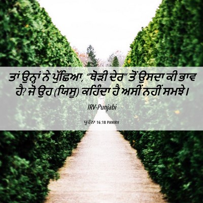 Picture 06 - ਯੂਹੰਨਾ 16:18 PANIRV - ਤਾਂ ਉਨ੍ਹਾਂ ਨੇ - Bible Verse Picture