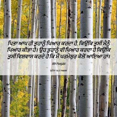 Picture 06 - ਯੂਹੰਨਾ 16:27 PANIRV - ਪਿਤਾ ਆਪ ਹੀ ਤੁਹਾਨੂੰ - Bible Verse Picture