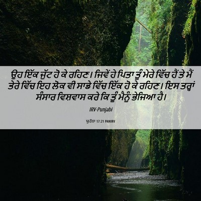Picture 06 - ਯੂਹੰਨਾ 17:21 PANIRV - ਉਹ ਇੱਕ ਜੁੱਟ ਹੋ ਕੇ - Bible Verse Picture