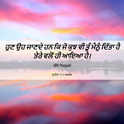 Picture 06 - ਯੂਹੰਨਾ 17:7 PANIRV - ਹੁਣ ਉਹ ਜਾਣਦੇ ਹਨ ਕਿ - Bible Verse Picture