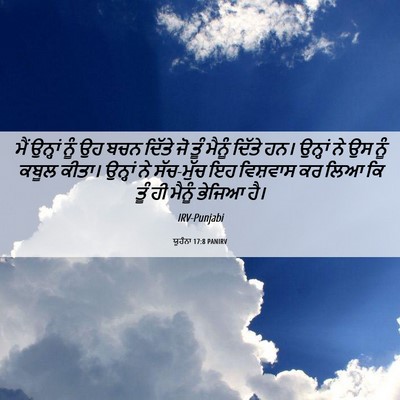 Picture 06 - ਯੂਹੰਨਾ 17:8 PANIRV - ਮੈਂ ਉਨ੍ਹਾਂ ਨੂੰ ਉਹ - Bible Verse Picture
