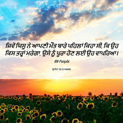 Picture 06 - ਯੂਹੰਨਾ 18:32 PANIRV - ਜਿਵੇਂ ਯਿਸੂ ਨੇ ਆਪਣੀ - Bible Verse Picture