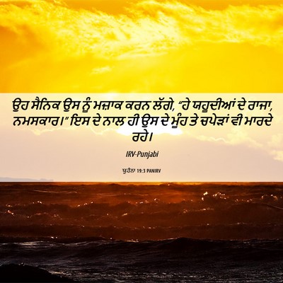 Picture 06 - ਯੂਹੰਨਾ 19:3 PANIRV - ਉਹ ਸੈਨਿਕ ਉਸ ਨੂੰ - Bible Verse Picture