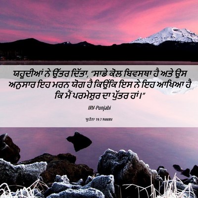 Picture 06 - ਯੂਹੰਨਾ 19:7 PANIRV - ਯਹੂਦੀਆਂ ਨੇ ਉੱਤਰ - Bible Verse Picture