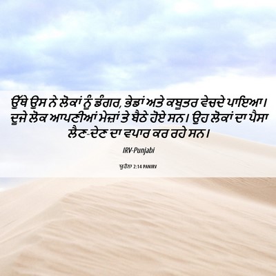 Picture 06 - ਯੂਹੰਨਾ 2:14 PANIRV - ਉੱਥੇ ਉਸ ਨੇ ਲੋਕਾਂ - Bible Verse Picture