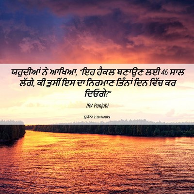 Picture 06 - ਯੂਹੰਨਾ 2:20 PANIRV - ਯਹੂਦੀਆਂ ਨੇ ਆਖਿਆ, - Bible Verse Picture