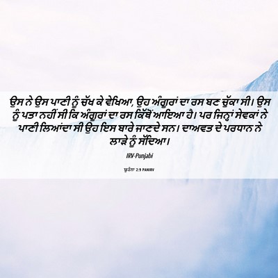Picture 06 - ਯੂਹੰਨਾ 2:9 PANIRV - ਉਸ ਨੇ ਉਸ ਪਾਣੀ ਨੂੰ - Bible Verse Picture