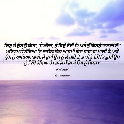 Picture 06 - ਯੂਹੰਨਾ 20:15 PANIRV - ਯਿਸੂ ਨੇ ਉਸ ਨੂੰ - Bible Verse Picture