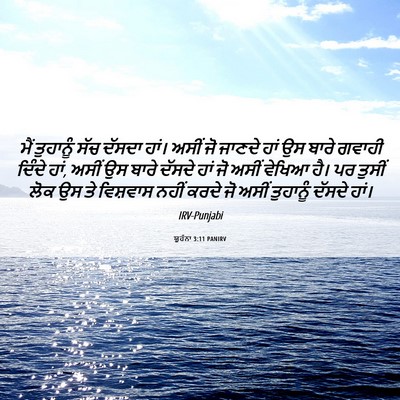 Picture 06 - ਯੂਹੰਨਾ 3:11 PANIRV - ਮੈਂ ਤੁਹਾਨੂੰ ਸੱਚ - Bible Verse Picture