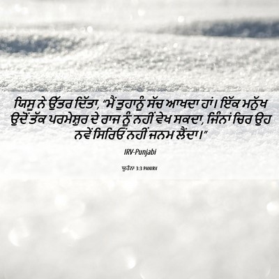 Picture 06 - ਯੂਹੰਨਾ 3:3 PANIRV - ਯਿਸੂ ਨੇ ਉੱਤਰ ਦਿੱਤਾ, - Bible Verse Picture