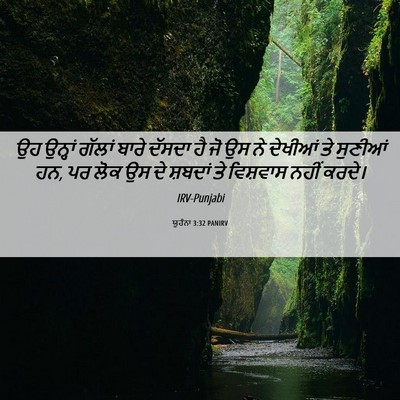 Picture 06 - ਯੂਹੰਨਾ 3:32 PANIRV - ਉਹ ਉਨ੍ਹਾਂ ਗੱਲਾਂ - Bible Verse Picture