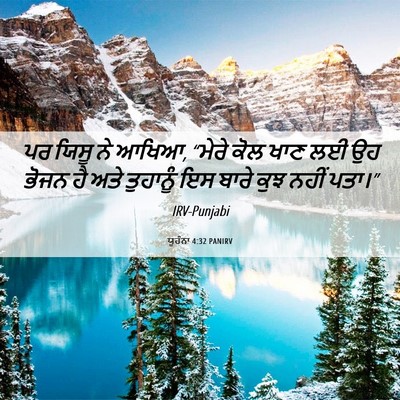 Picture 06 - ਯੂਹੰਨਾ 4:32 PANIRV - ਪਰ ਯਿਸੂ ਨੇ ਆਖਿਆ, - Bible Verse Picture