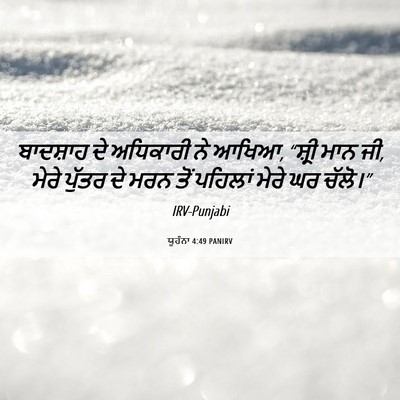Picture 06 - ਯੂਹੰਨਾ 4:49 PANIRV - ਬਾਦਸ਼ਾਹ ਦੇ - Bible Verse Picture