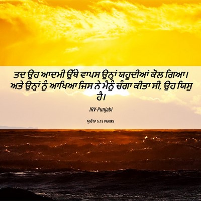 Picture 06 - ਯੂਹੰਨਾ 5:15 PANIRV - ਤਦ ਉਹ ਆਦਮੀ ਉੱਥੇ - Bible Verse Picture