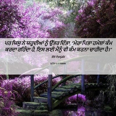 Picture 06 - ਯੂਹੰਨਾ 5:17 PANIRV - ਪਰ ਯਿਸੂ ਨੇ ਯਹੂਦੀਆਂ - Bible Verse Picture