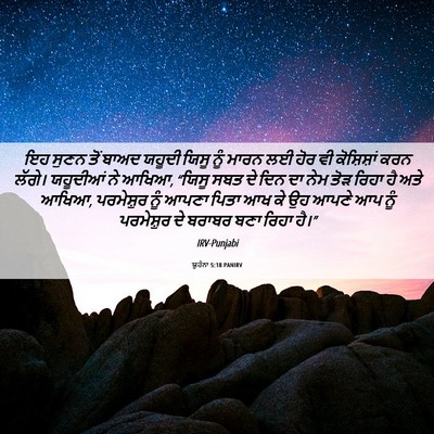 Picture 06 - ਯੂਹੰਨਾ 5:18 PANIRV - ਇਹ ਸੁਣਨ ਤੋਂ ਬਾਅਦ - Bible Verse Picture