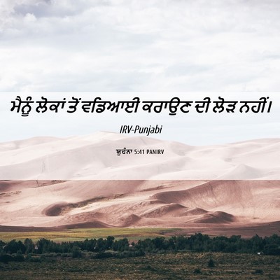 Picture 06 - ਯੂਹੰਨਾ 5:41 PANIRV - ਮੈਨੂੰ ਲੋਕਾਂ ਤੋਂ - Bible Verse Picture