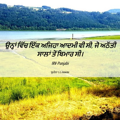 Picture 06 - ਯੂਹੰਨਾ 5:5 PANIRV - ਉਨ੍ਹਾਂ ਵਿੱਚ ਇੱਕ - Bible Verse Picture