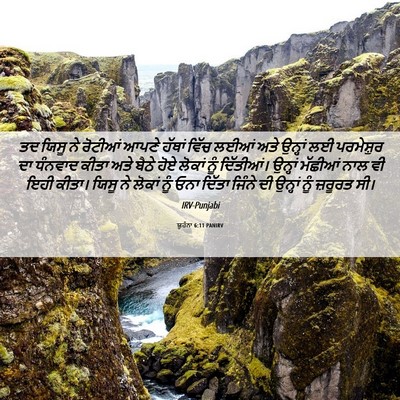 Picture 06 - ਯੂਹੰਨਾ 6:11 PANIRV - ਤਦ ਯਿਸੂ ਨੇ ਰੋਟੀਆਂ - Bible Verse Picture
