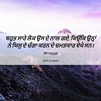 Picture 06 - ਯੂਹੰਨਾ 6:2 PANIRV - ਬਹੁਤ ਸਾਰੇ ਲੋਕ ਉਸ ਦੇ - Bible Verse Picture