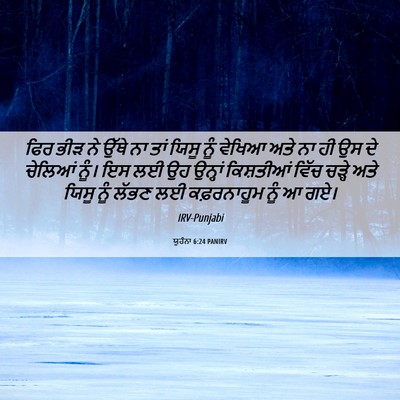 Picture 06 - ਯੂਹੰਨਾ 6:24 PANIRV - ਫਿਰ ਭੀੜ ਨੇ ਉੱਥੇ ਨਾ - Bible Verse Picture