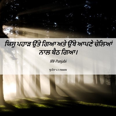 Picture 06 - ਯੂਹੰਨਾ 6:3 PANIRV - ਯਿਸੂ ਪਹਾੜ ਉੱਤੇ ਗਿਆ - Bible Verse Picture