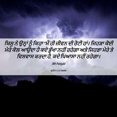 Picture 06 - ਯੂਹੰਨਾ 6:35 PANIRV - ਯਿਸੂ ਨੇ ਉਨ੍ਹਾਂ ਨੂੰ - Bible Verse Picture