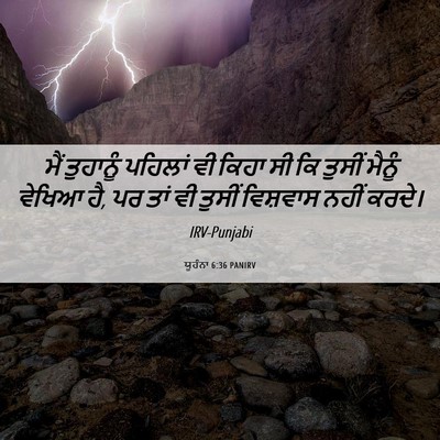 Picture 06 - ਯੂਹੰਨਾ 6:36 PANIRV - ਮੈਂ ਤੁਹਾਨੂੰ - Bible Verse Picture