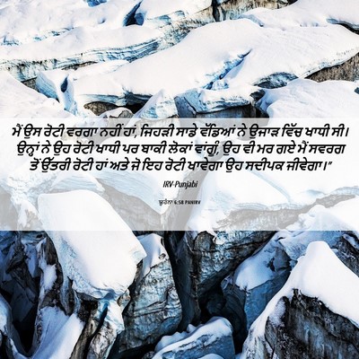 Picture 06 - ਯੂਹੰਨਾ 6:58 PANIRV - ਮੈਂ ਉਸ ਰੋਟੀ ਵਰਗਾ - Bible Verse Picture
