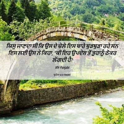 Picture 06 - ਯੂਹੰਨਾ 6:61 PANIRV - ਯਿਸੂ ਜਾਣਦਾ ਸੀ ਕਿ ਉਸ - Bible Verse Picture