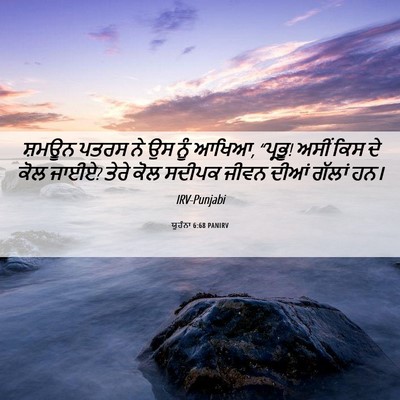 Picture 06 - ਯੂਹੰਨਾ 6:68 PANIRV - ਸ਼ਮਊਨ ਪਤਰਸ ਨੇ ਉਸ - Bible Verse Picture